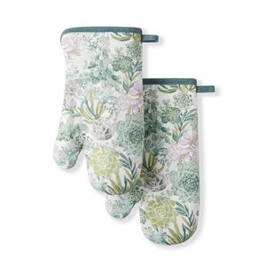 NWT Martha Stewart Floral Green Oven Mitts